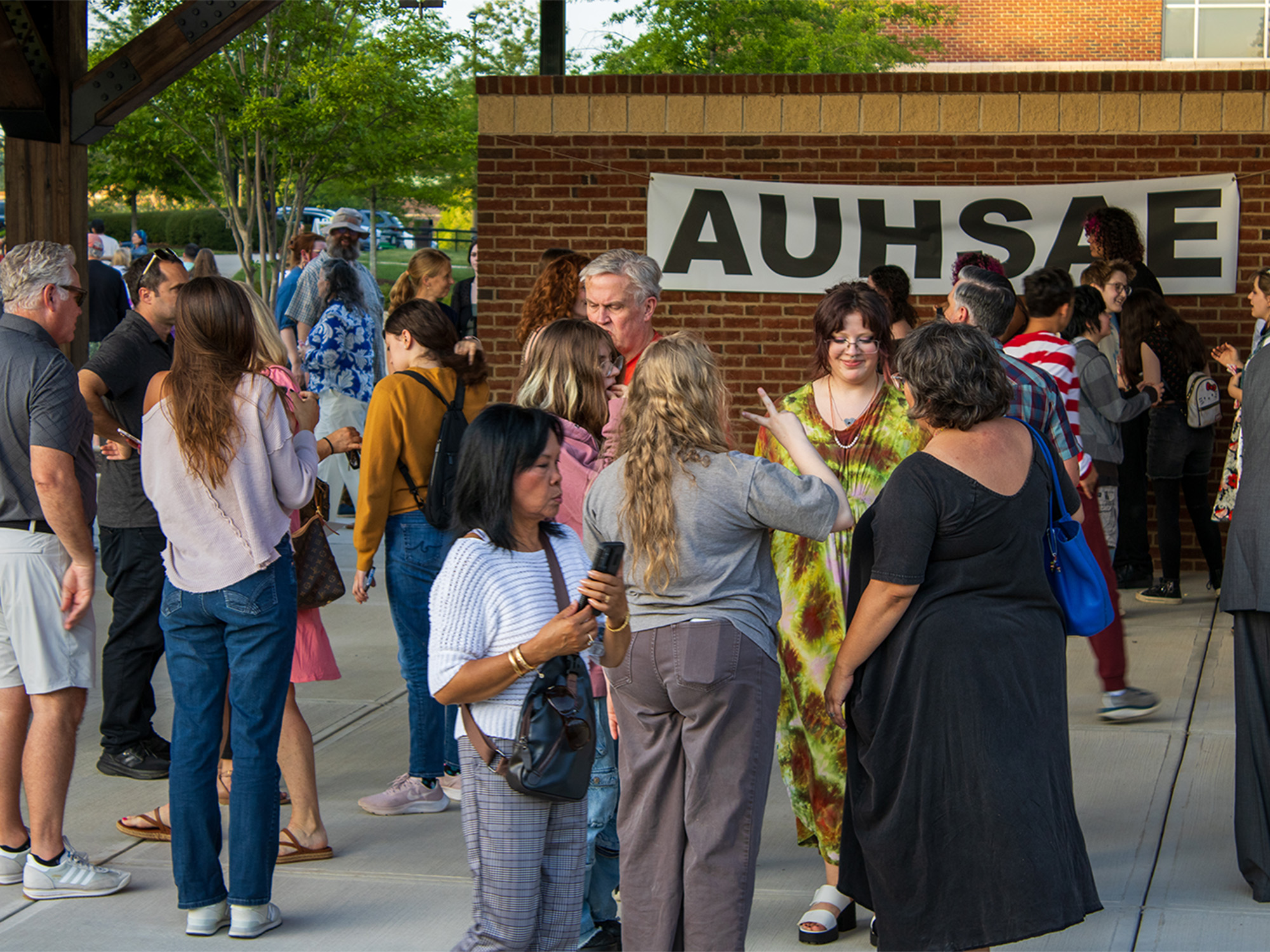crowd of people after award ceremony