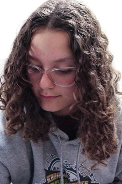 portrait of a Teen girl in glasses